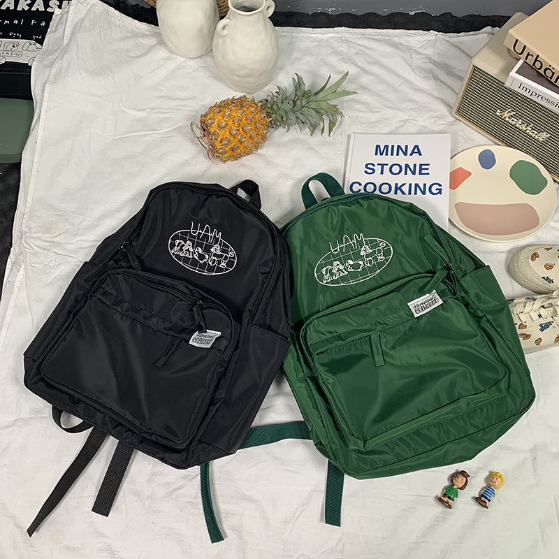 ﹍♣Sera Korea Vintage Gadis Ransel Mahasiswa Anak Anjing Lucu Bordir Lembut Gadis Tas Sekolah Wanita Ransel All-Match