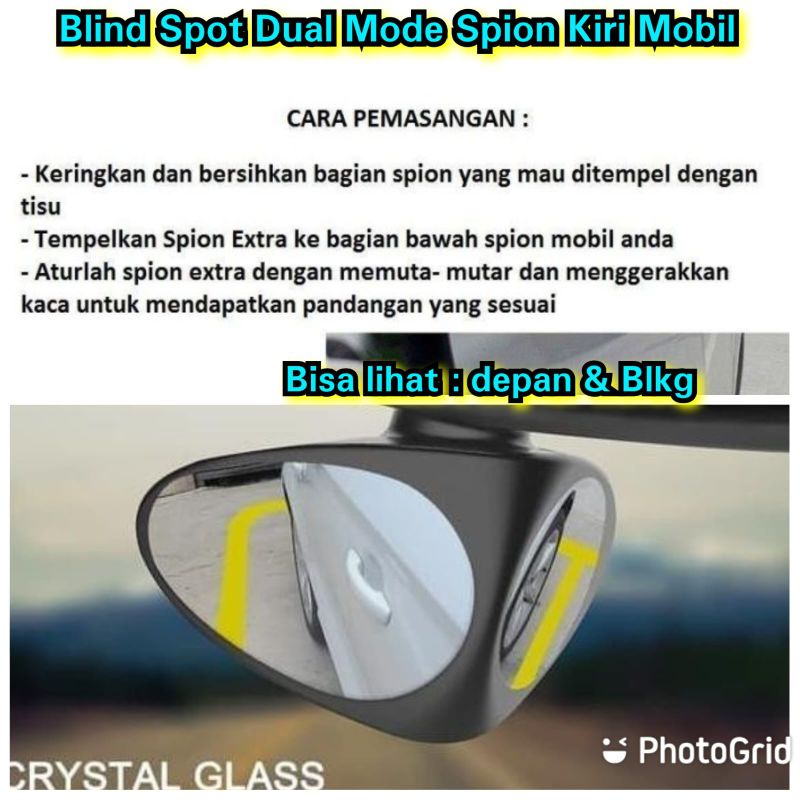 Blind spot dual Mode Kiri depan belakang Mirror spion Mobil Kiri