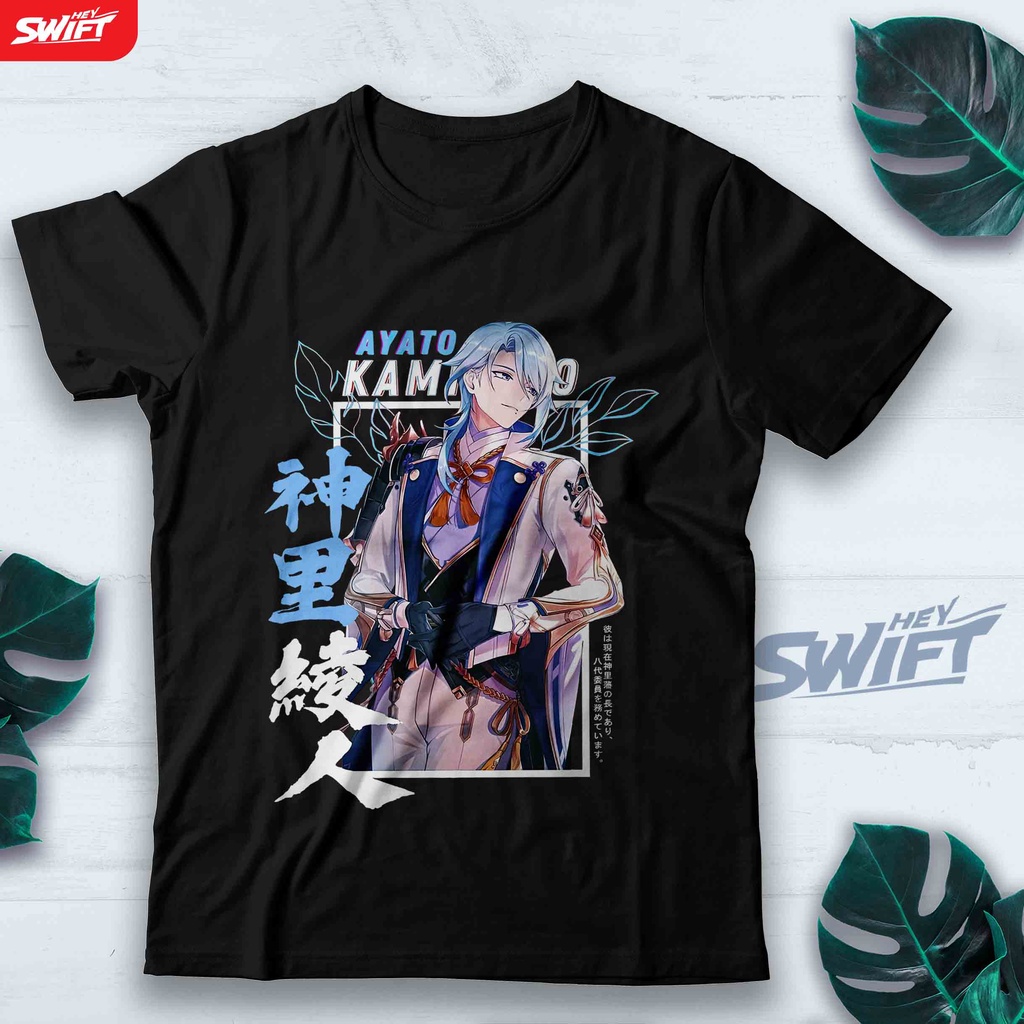 KAOS Kamisato Ayato - Genshin impact TSHIRT BAJU DISTRO