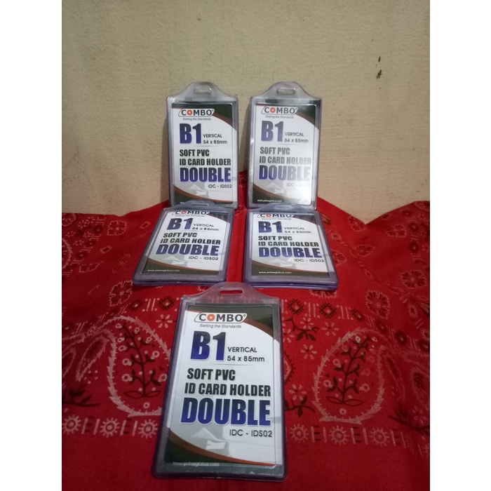 

murah Casing ID Card Holder Double 2 Muka Lentur Isi 5 Pcs