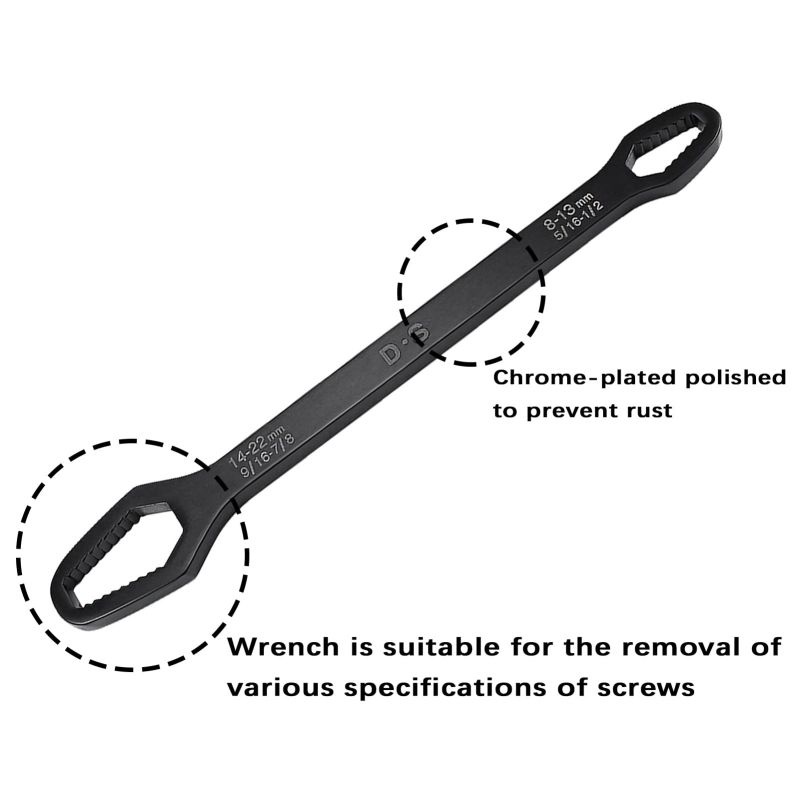 8-22mm Kunci Ring Universal Kunci Ring Adjustable Double Head Wrench Multi Size For Machine Maintenance