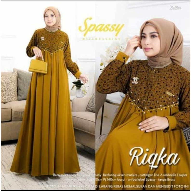 RIQKA MAXI DRESS / ETIHAD ORIGINAL SPASSY / GAMIS SET OUTER MEWAH BAHAN RAMI LINEN MIX CERUTY