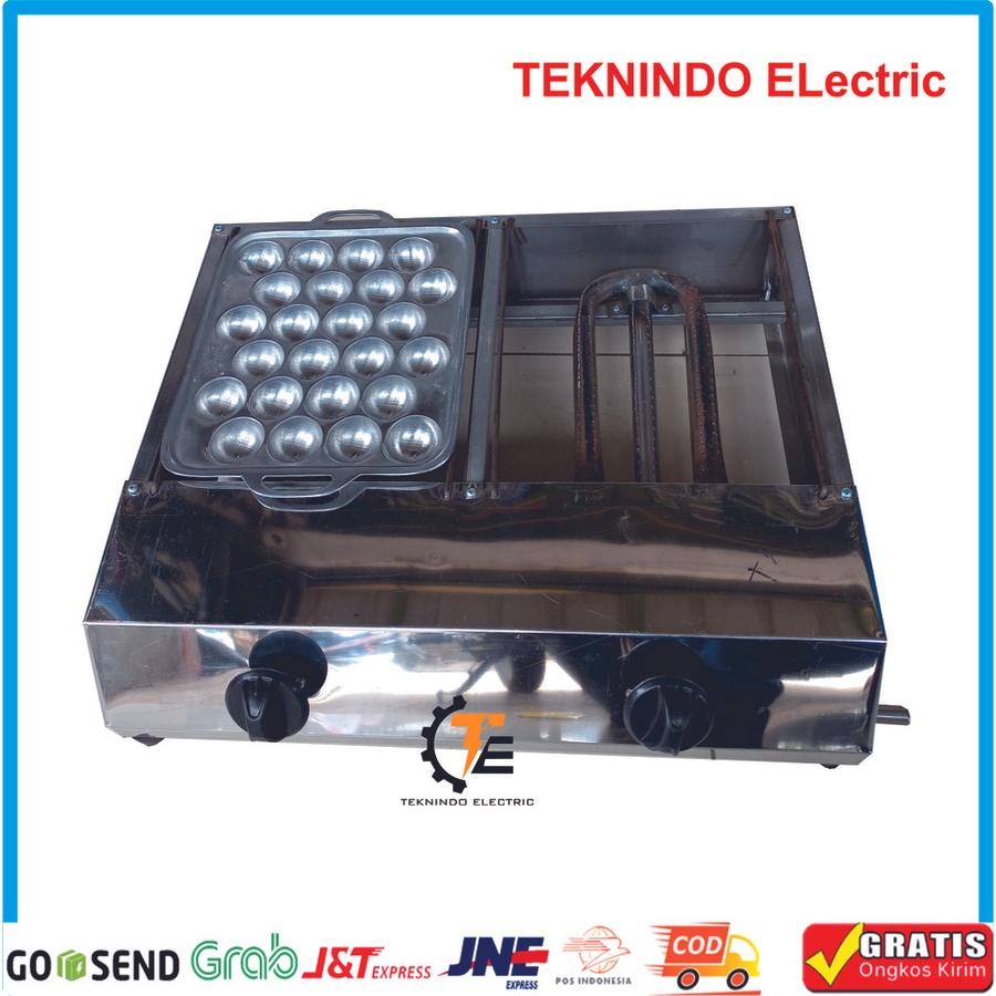 kompor gas takoyaki 24Lx 2tungku + cetakan