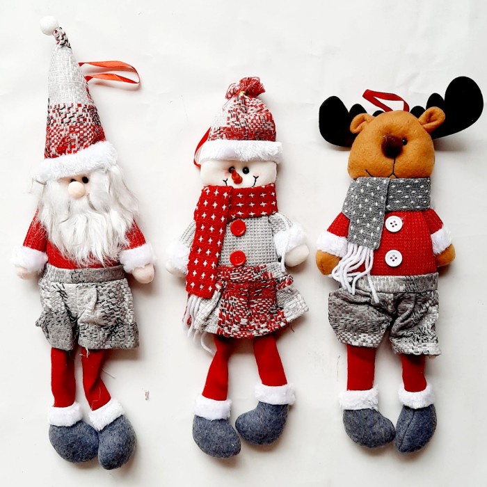 Hiasan Natal Boneka Natal Santa Snowman Rusa Hiasan Natal Gantungan Pohon Boneka Harga Grosir Termurah