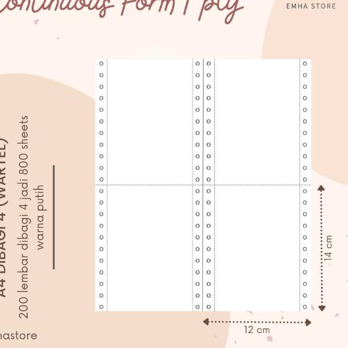 

Kekinian Kertas Continuous Form Struk PPOB PLN A4 Dibagi 4 Wartel 1 Ply 200 Lembar .. .. .. ..