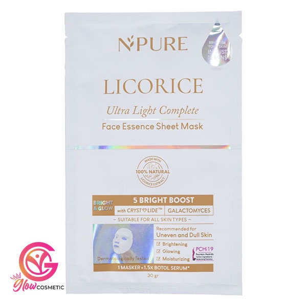 NPURE LICORICE ULTRA LIGHT COMPLETE FACE ESSENCE SHEET MASK