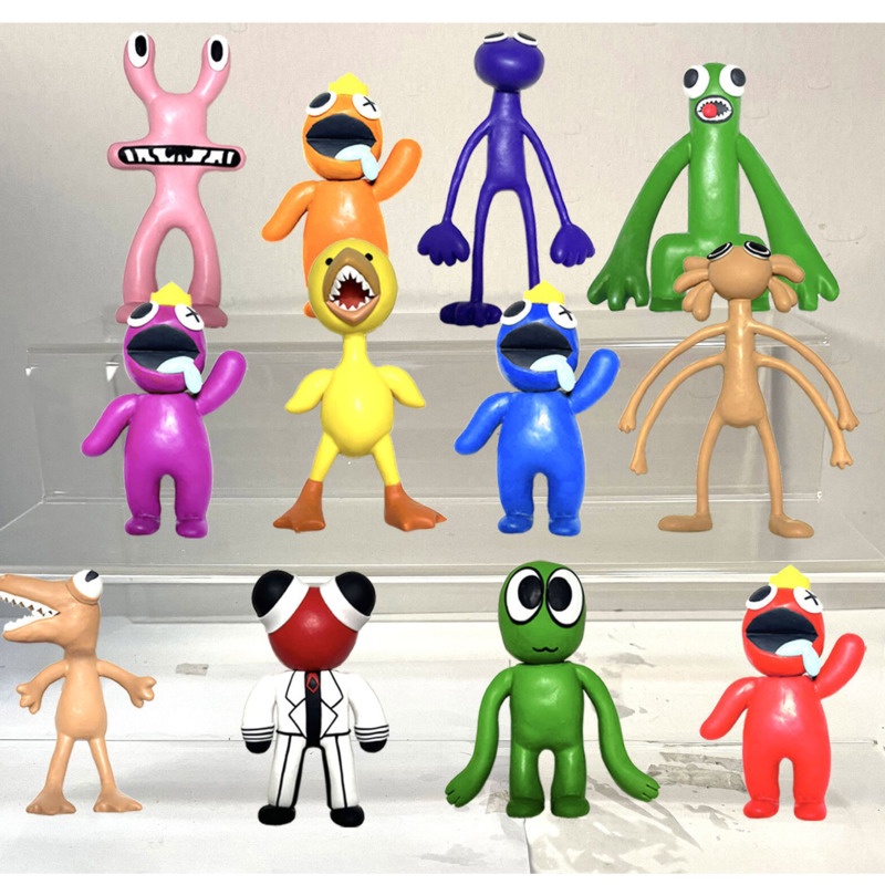 Mainan Action Figure Kawai Rainbow Friends Blue Monster Bahan pvc Untuk Dekorasi Mobil