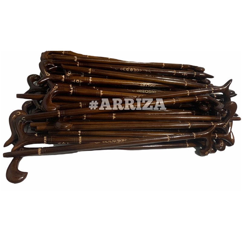 Tongkat Jalan Kayu / Tongkat Kaki 1 / Tongkat Lansia / Teken Ukir Cukit / Tongkat Ukir Cukit / Tongkat Kayu Jati Asli