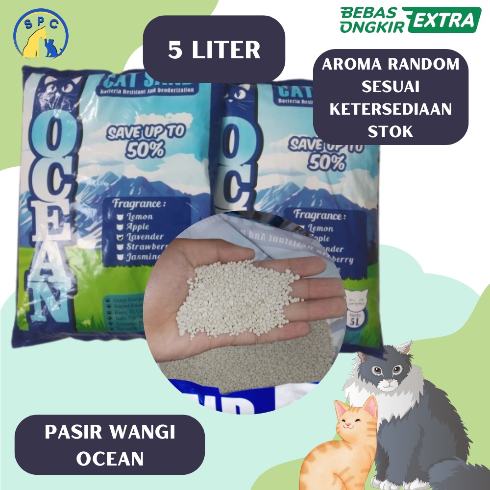 Jual Ocean Pasir Kucing L Bentonite Pasir Gumpal Cat Sand Litter Kucing Pasir Wangi Aroma