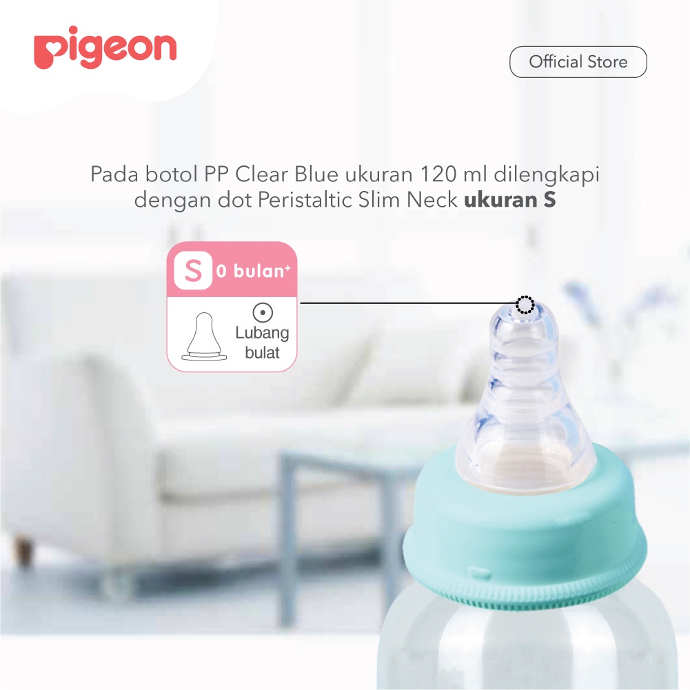 PIGEON Botol Susu PP Clear RP 120ml - BLUE