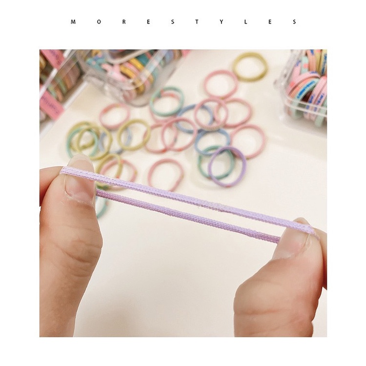 [PRINCESS KESLI]Karet Rambut Anak Perempuan Elastisitas tinggi anak-anak tidak melukai karet gelang rambut /  Ikat Rambut Karet Polos Elastis Gaya Korea / Karet Gel