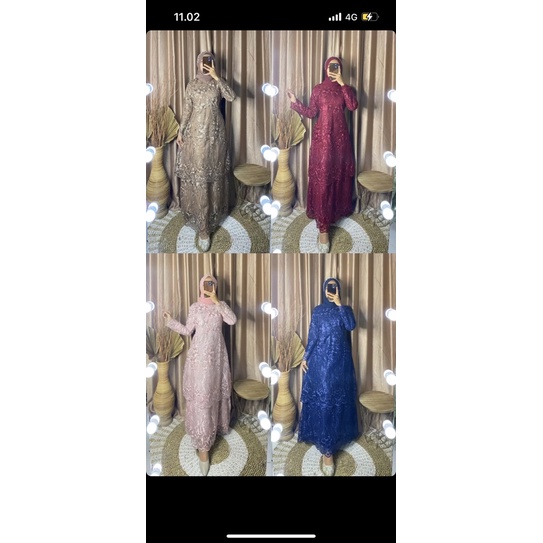 SETELAN GAMIS TULLE TINGKAT - GAMIS TULLE KEBAYA MODREN - GAMIS TULLE - GAMIS BUSUI - GAMIS MODERN - GAMIS KONDANGAN