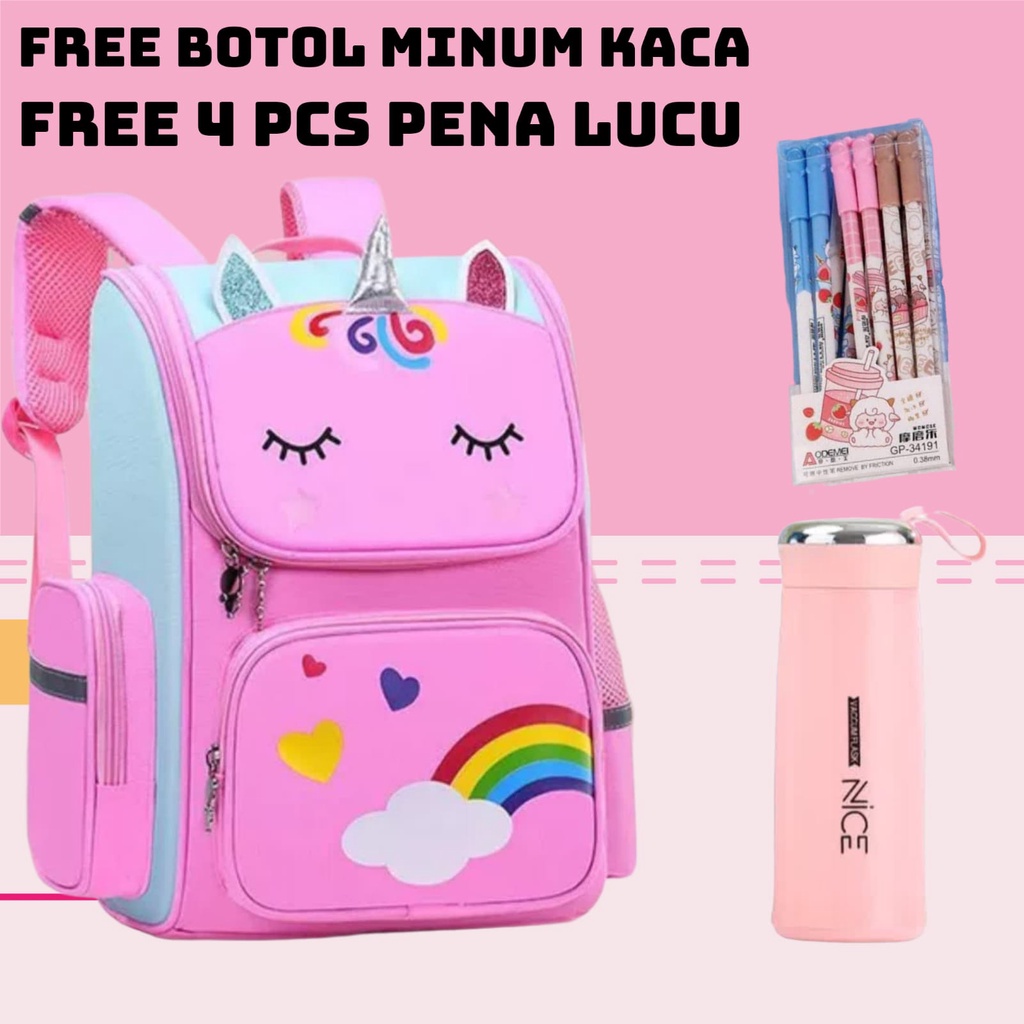 [GRATIS ONGKIR] Tas ransel backpack karakter Unicorn/Batman ransel anak Sekolah Paud Tk SD perempuan/Laki laki Import