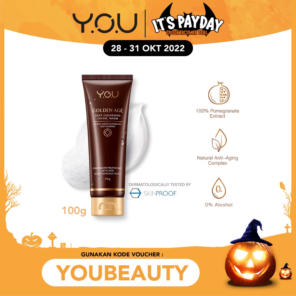 YOU Golden Age Deep Cleansing Facial Wash 100g [Deep Pore Cleansing & Removes makeup] | Pembersih Wa