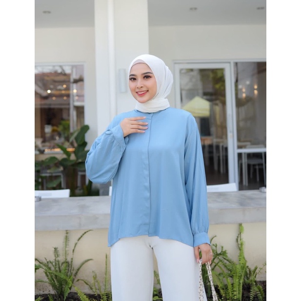 Sonya Blouse Sanghai Rayon Twill Kemeja Basic Premium