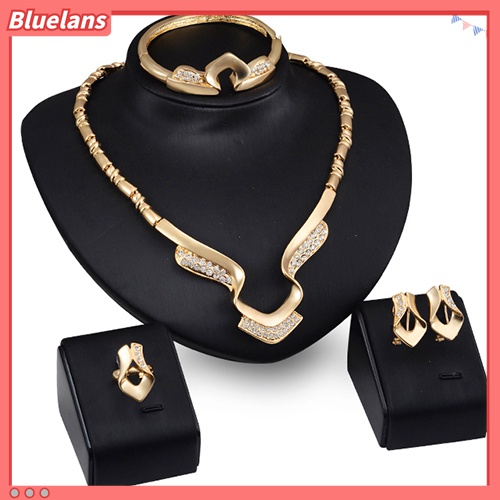 Set Kalung Choker Gelang Cincin Anting Bahan Alloy Untuk Wanita