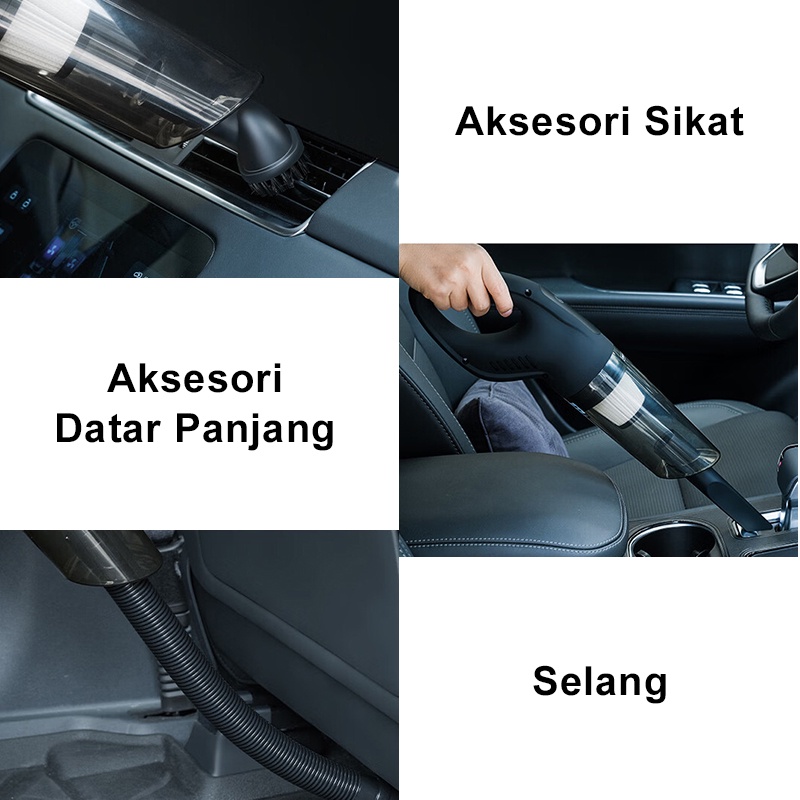 Deli Vacum Cleaner Mobil 55W Vacum Cleaner Portable Vakum Mobil Kuat Penyedot Debu Mobil 2000mAh Hisap yang Kuat 4000Pa Penyedot Debu Vacuum Cleaner