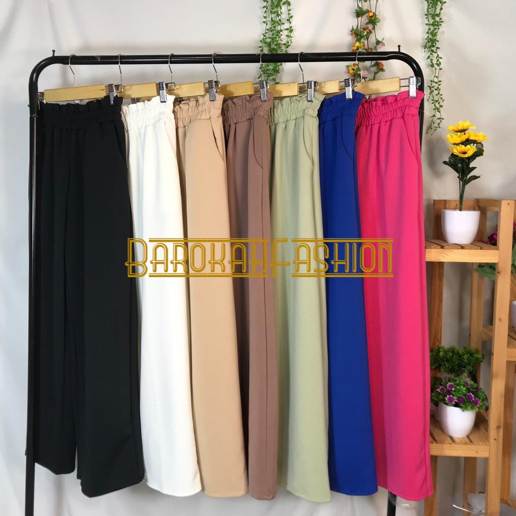 CELANA PINGGANG KARET/CELANA SCUBA/CELANA WANITA KOREA (TERDAPAT SAKU)