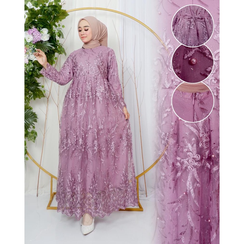 Gamis tille busui | Gamis brukat | Gamis brukat | Baju outfit pesta kekinian Size M L XL XXL