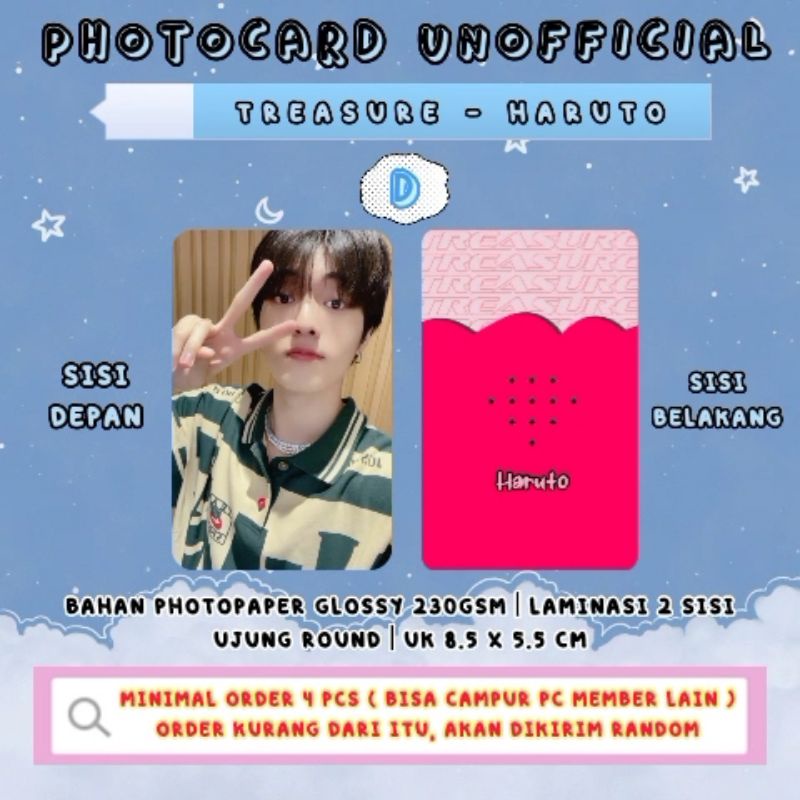 Photocard TREASURE - HARUTO / Photocard Unofficial / Photocard HARUTO TREASURE