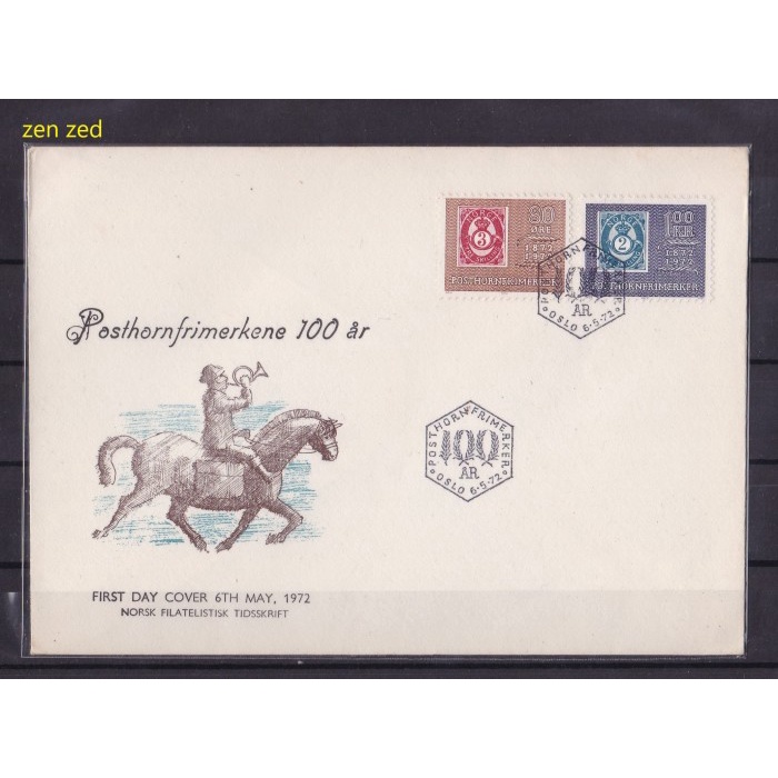 

A094 Perangko FDC SHP Norwegia 1972 The First Posthorn Stamps 1 Pcs