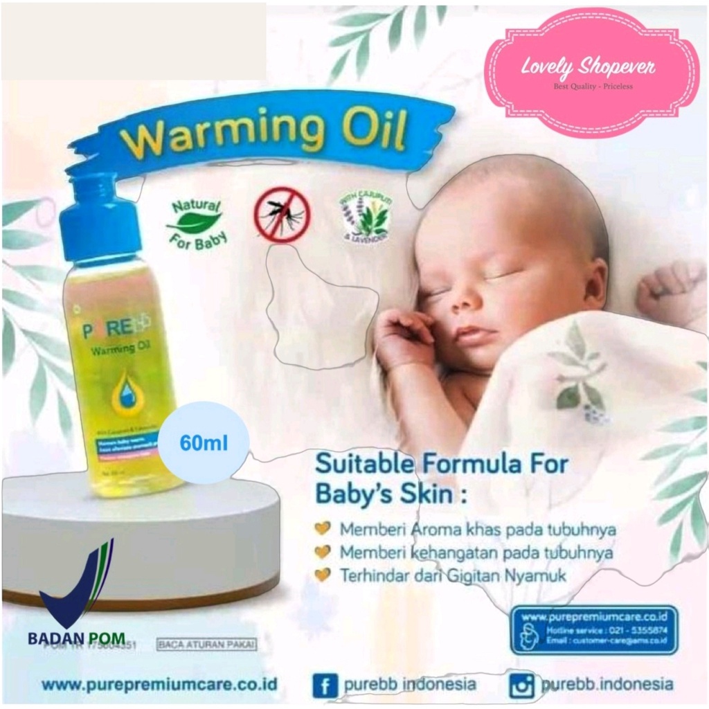 Pure BB Baby Warming Oil with Cajuputi dan Lavender 60 ml / Warming Oil Pure Baby
