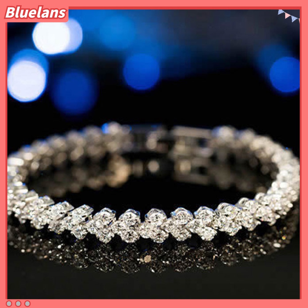 Bluelans Women Fashion Full Rhinestone Inlaid Bracelet Bangle Wedding Party Jewelry Gift