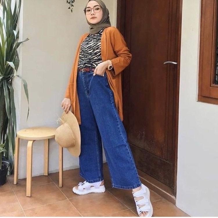 Langsung Atc Celana Kulot Wanita Jeans Warna Kulot Lilac Putih Army Coklat Khaki Jins Masakini