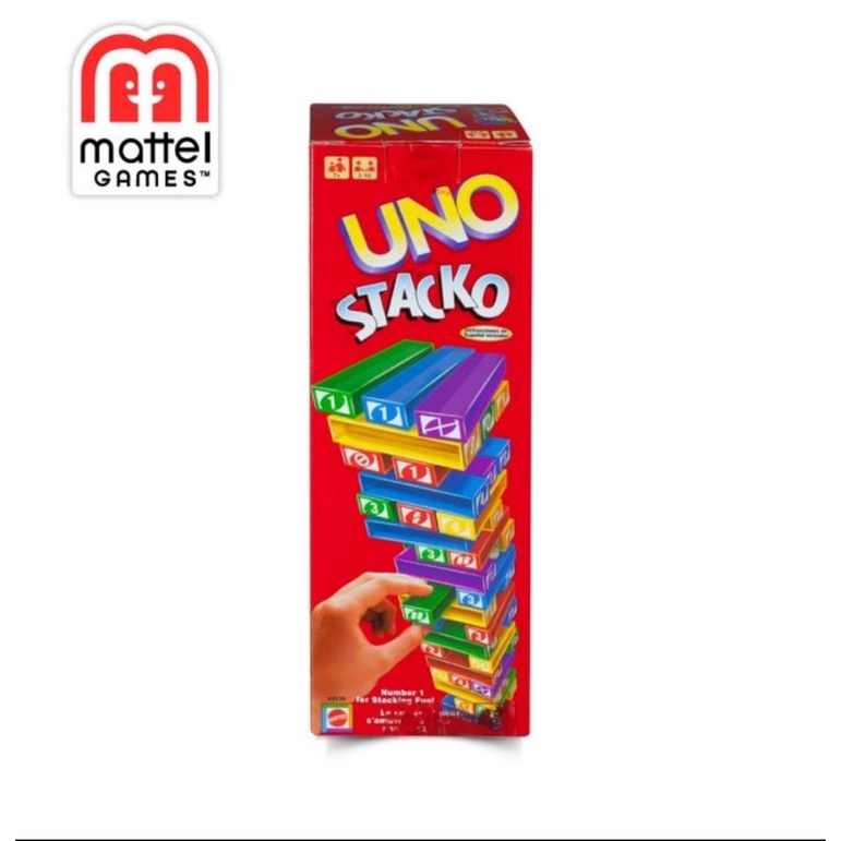 Uno Stacko Original Mattel Mainan Stacko Balok
