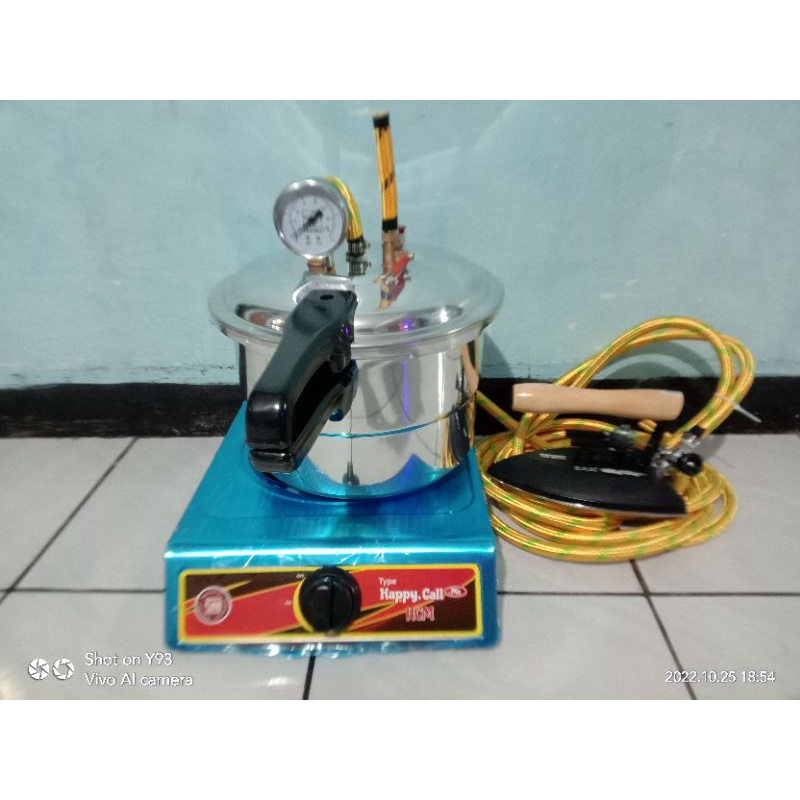 setrika uap boiler presto 8 liter+kompor+steamtrap