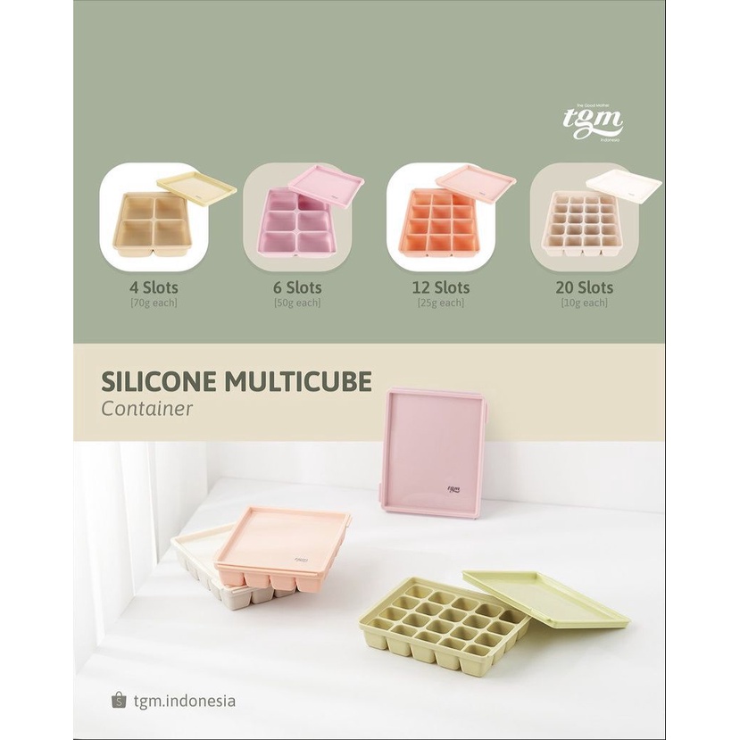 TGM Silicone Multicube Container - Tempat Mpasi Baby Bahan Silikon Cubes Tempat Penyimpanan Makanan Cube Kotak Silicone