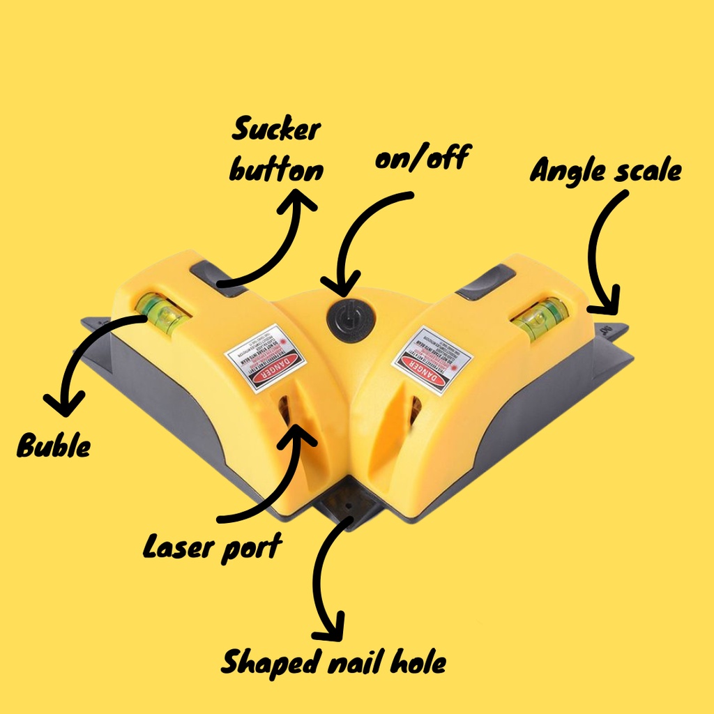 Laser Level Line LV-01 Square Laser Alat Ukur Siku Kelurusan Lantai Permukaan Sudut 90 Derajat Keramik Granit