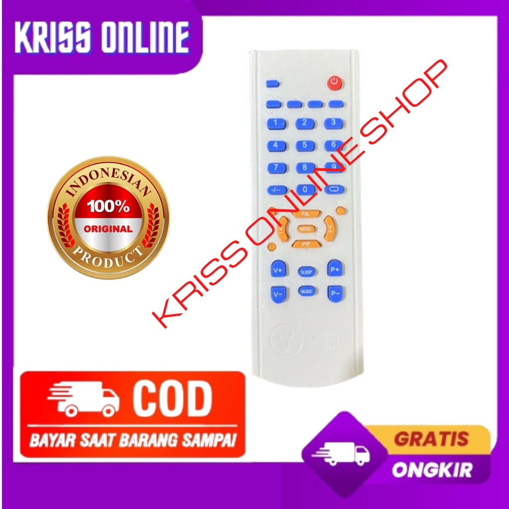 REMOTE TV CHINA REMOT TV TABUNG 55L1/55L7/8873 mesin cina WCOM tanpa setting