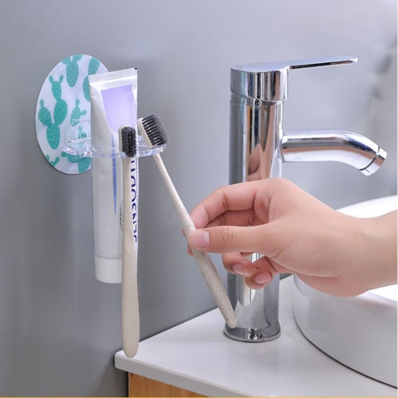 Tempat Sikat Gigi &amp; Odol Model Tempel 4 in 1 Toothbrush Holder Tempel