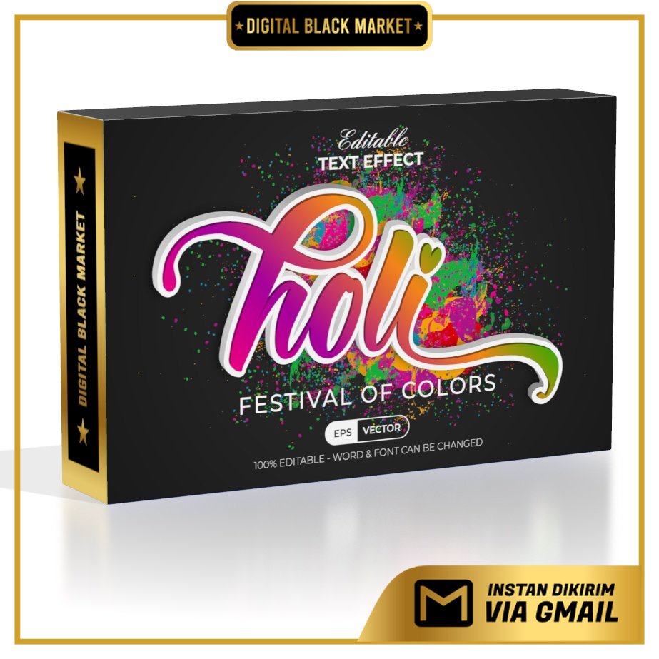 Colorful Text Effect Holi Style