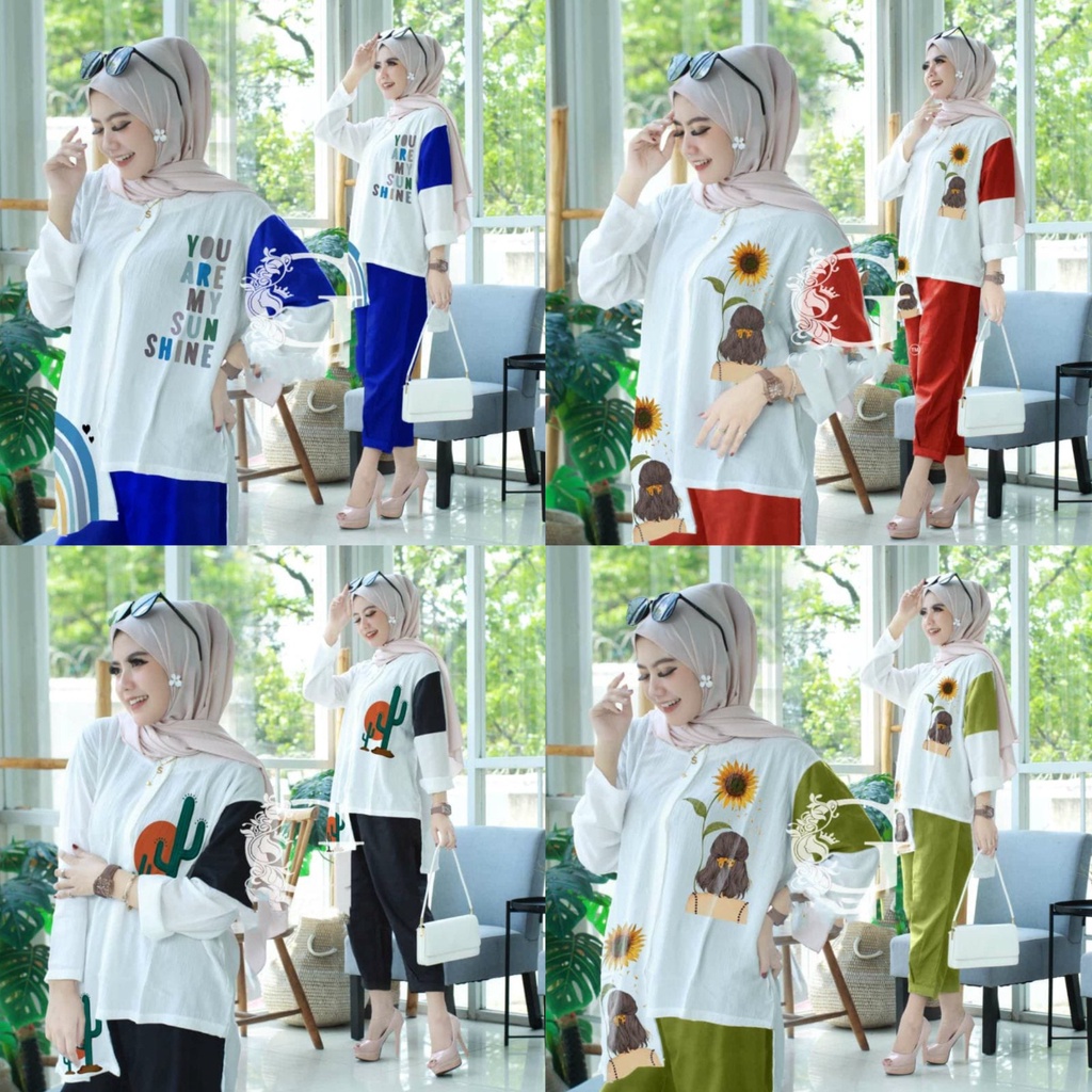 Lovely  Set / Setelan Wanita Kekinian / Setelan Wanita / Setelan Wanita Kekinian Import / Setelan Wanita Jumbo / Setelan Wanita Terbaru / Setelan Wanita Kekinnian Import / Setelan Wanita Kekinian Fashion Muslim / Set / One Set / Set Wanita Kekinian / Sete