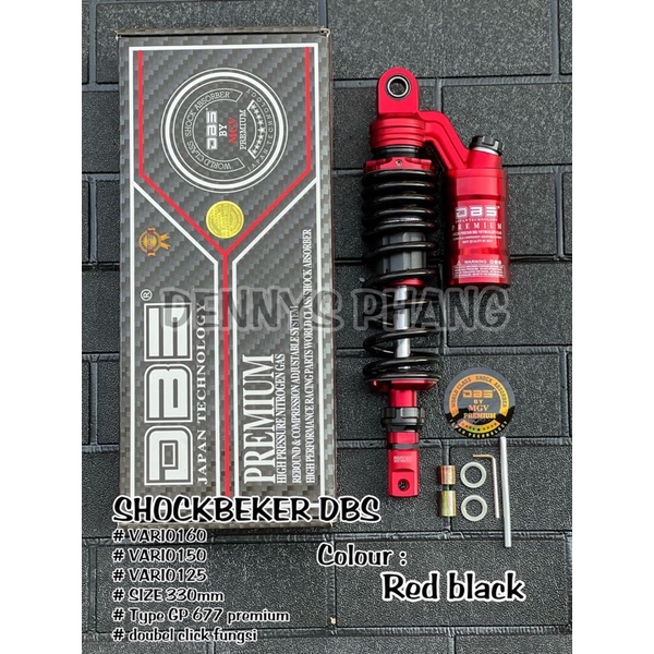 Shock DBS 677 GP Series Premium EXTREM Matic Singel Shock 330mm Shockbreaker Matic Tabung Atas Mio Fino Soul Fazzio Lexi Xeon Beat Scoopy Genio Click Vario125 150 FOURSIX_46