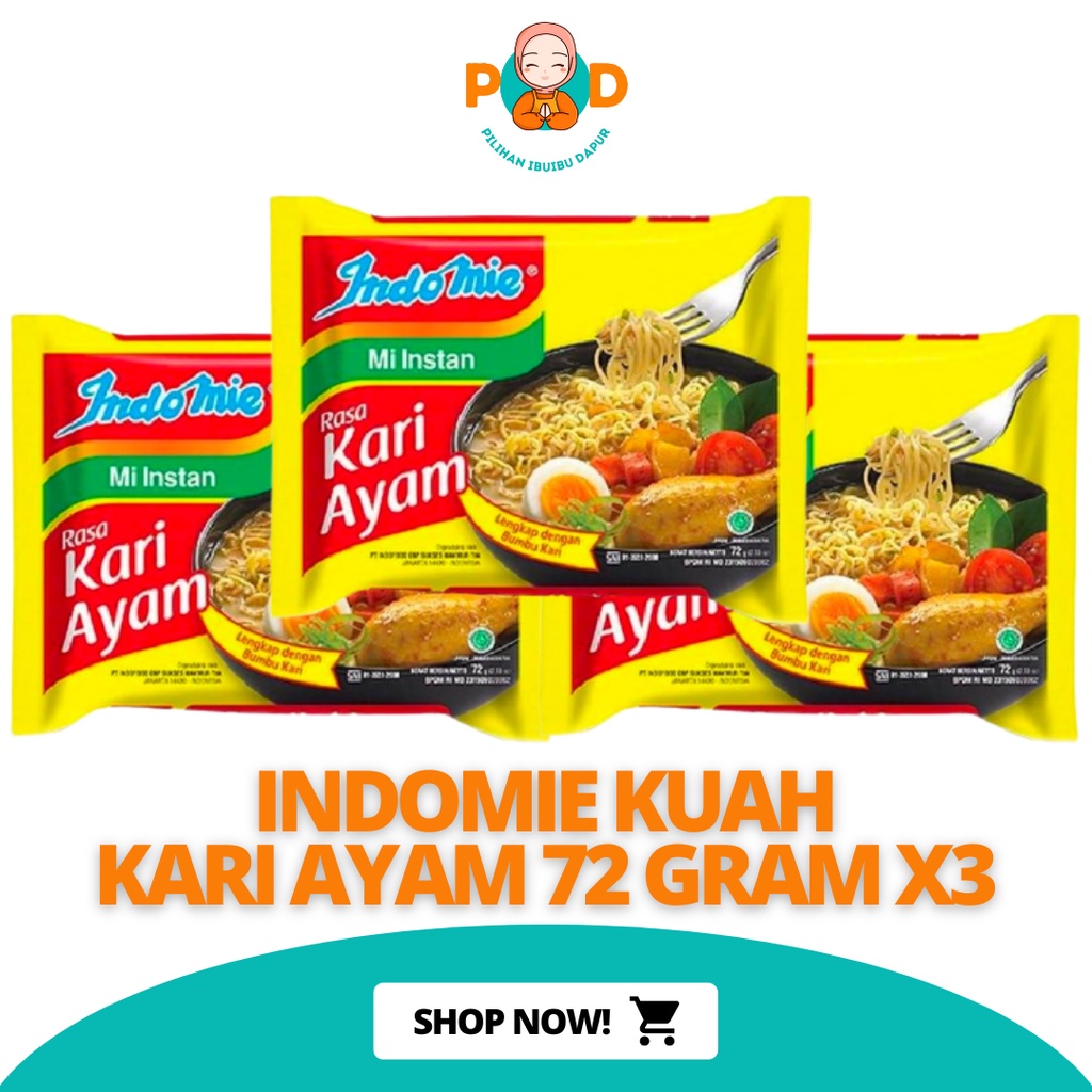 

Indomie Mie Instan Kari Ayam 75 gram x 3