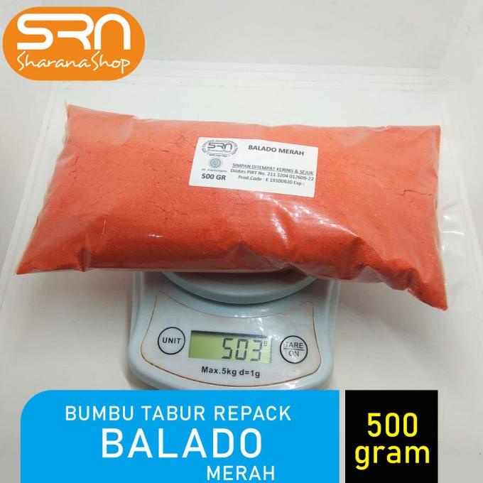 

+%+%+%] BUMBU TABUR 500 GR REPACK RASA BALADO MERAH, HALAL, DIJAMIN ENAK