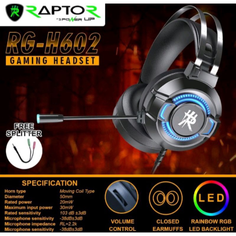 Headset gaming Raptor RG-H602 gaming headset