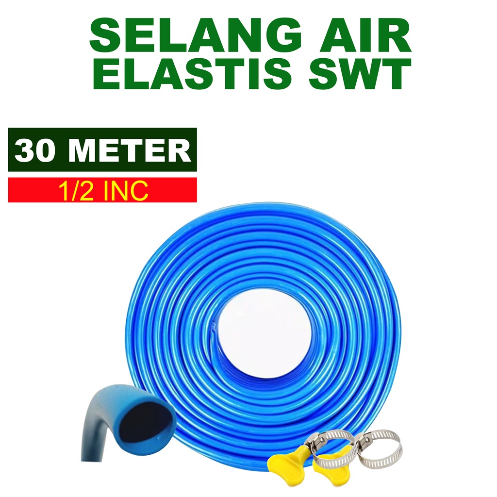 Selang Air 30 Meter / Selang Air  1/2 30 Meter / Selang Dop  / selang air 30 meter / Selang Air Elastis Tebal / Selang Kebun / Selang Cuci Motor