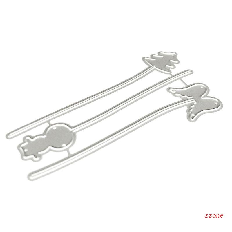 Zzz Cetakan Stensil Cutting Dies Motif Snowman / Pohon Natal Untuk Scrapbook / Craft DIY