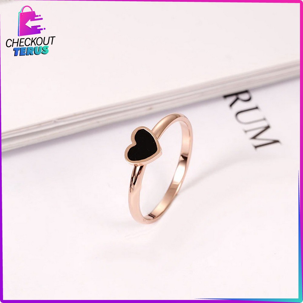 CT K131 Cincin Fashion Wanita Ala Korea Cincin Dewasa Motif Simple Anti Karat Bahan Titanium Steel Motif Bunga