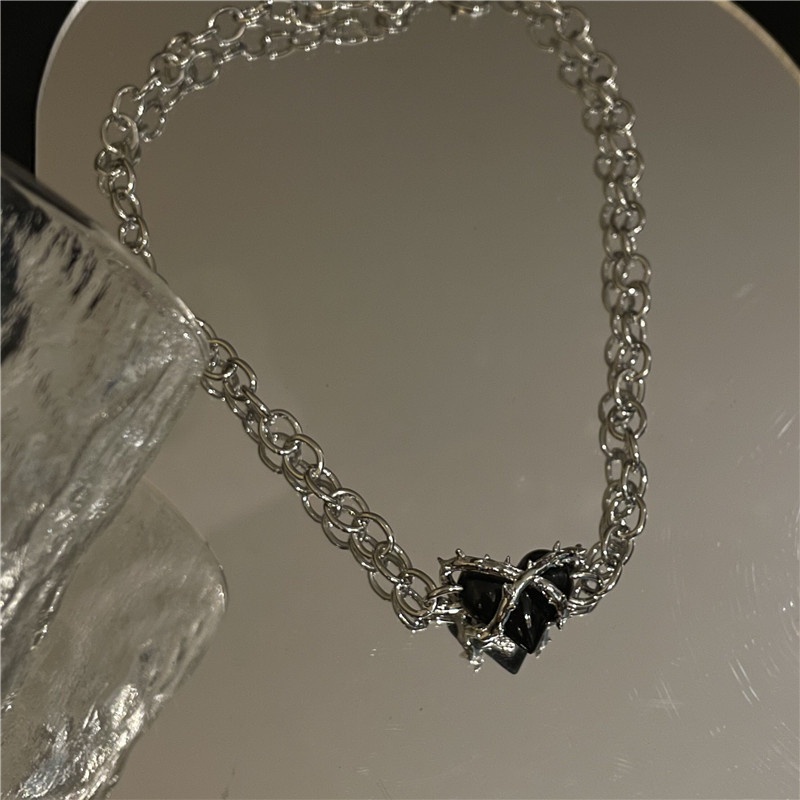 ✅COD [BBS] Gaya Korea Kalung Mutiara Kupu-kupu Rantai Perak Bentuk Hati Kalung Wanita Fashion Perhiasan Aksesoris