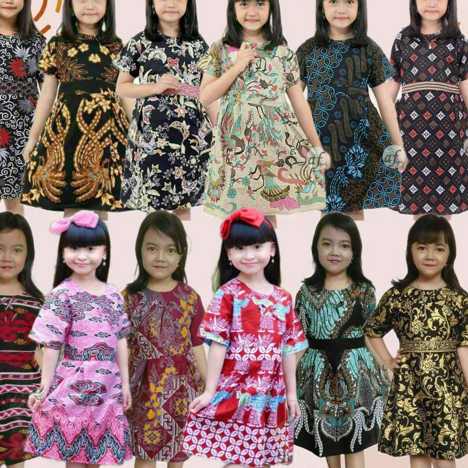 [LBG.18Oc22ᴵ] Dress batik anak perempuan 5 tahun - baju batik anak perempuan 12 tahun - Batik Anak F