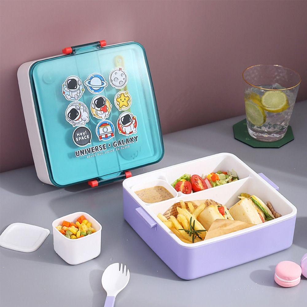 Top Lunch Box Microwavable Space Motif Astronot Untuk Pelajar Pekerja Kantor 13.Wadah Makanan L