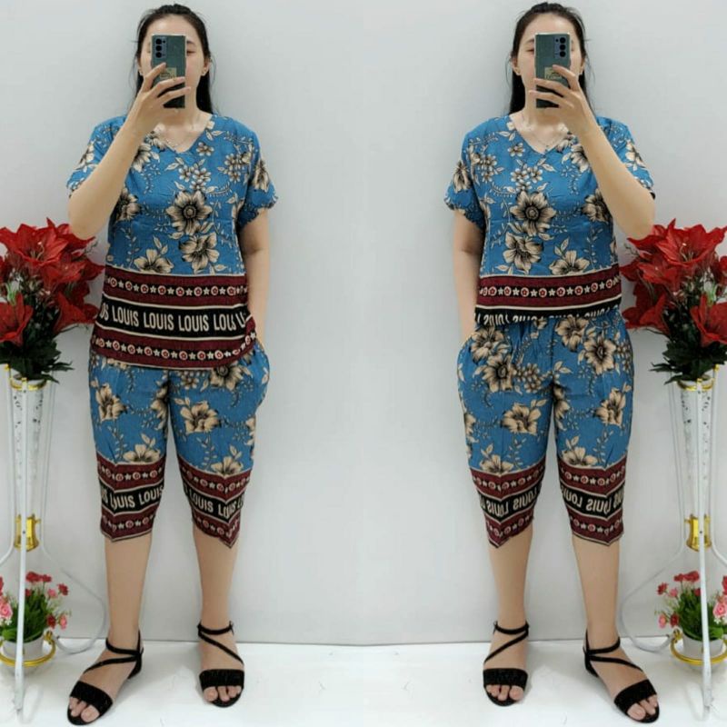 CNC - Trendy Dan Modis Stelan Andin/Stelan Celana 7/8 Rayon V Standar XL Dan Jumbo 3XL