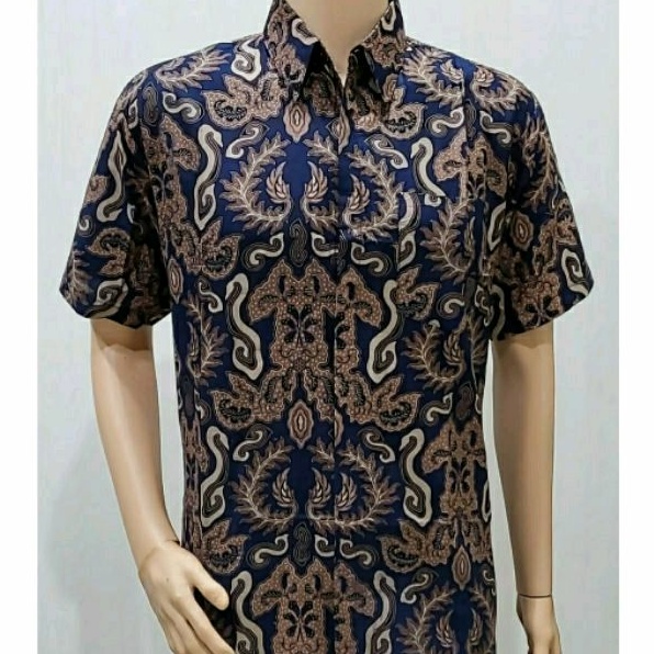 Kemeja Pria Batik Jumbo 4L-5L Lengan Pendek Atasan Baju Batik Hem Pria Big Size Ukuran Besar Abs-Ck