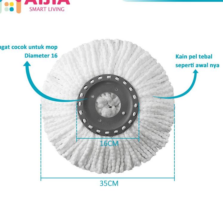 Sale AIJIA Kain Pel Refill Mop Spin | Kain Pel Lantai | Kain Pel Otomatis | Mop Refill Microfiber- 0