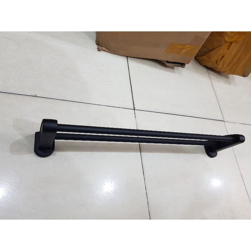 Dupon Rak Handuk / Gantungan Handuk Kamar Mandi Single Hitam tipe PA02-P3
